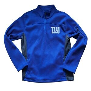 New York Giants Quarter Zip Pullover Mens Size Medium NFL Team Apparel Blue Gray